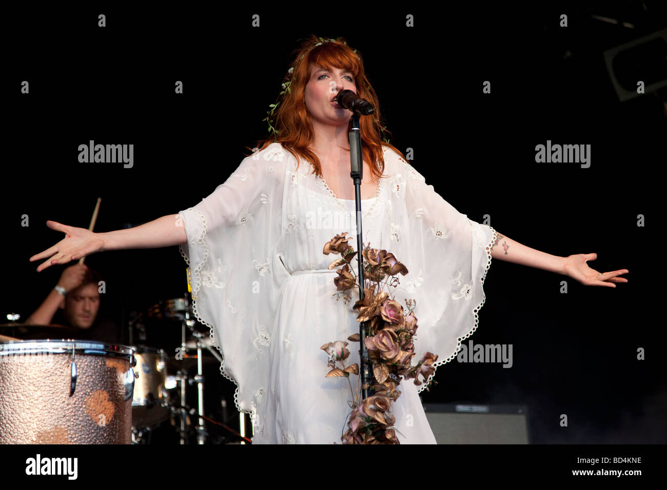 Florence and the Machine perform at Camp Bestival 2009. Stock Photo