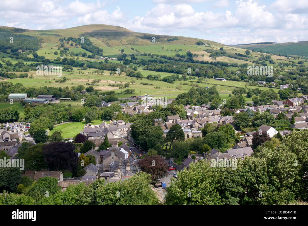 Castleton village in the Peak District National Park, Derbyshire