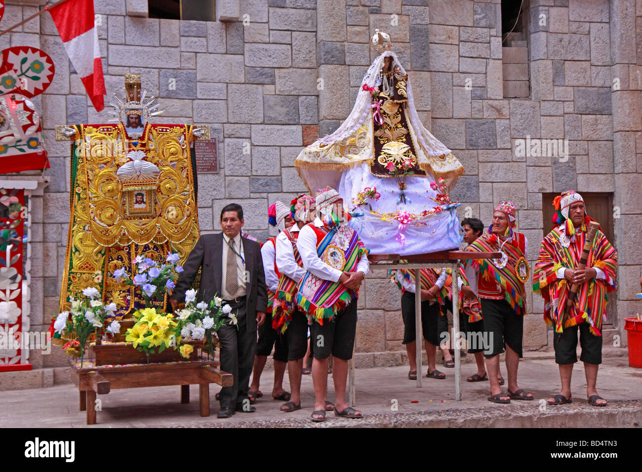 religious festival at Aguas Calientes, Peru, South America Stock Photo