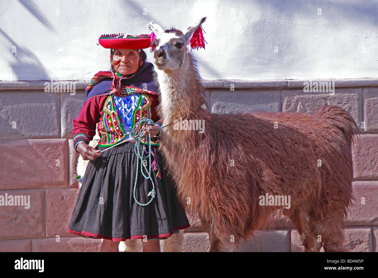 Andes llama woman hi-res stock photography and images - Alamy