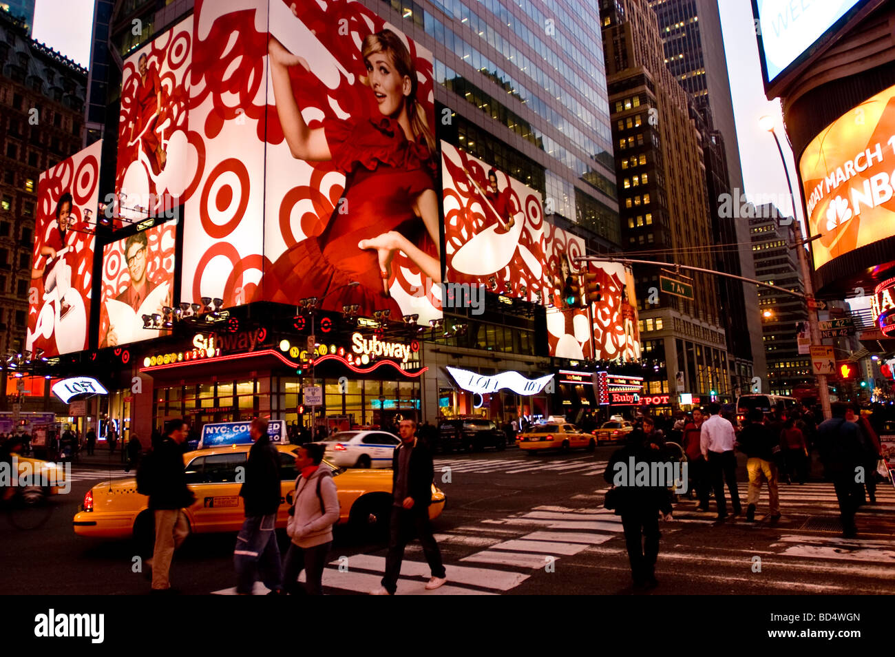 Big Target advertisement with traffic, Manhattan, New York CIty, USA