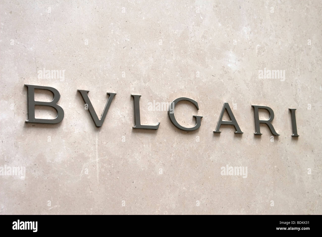Bulgari sign on via Della Spiga in Milan Stock Photo - Alamy