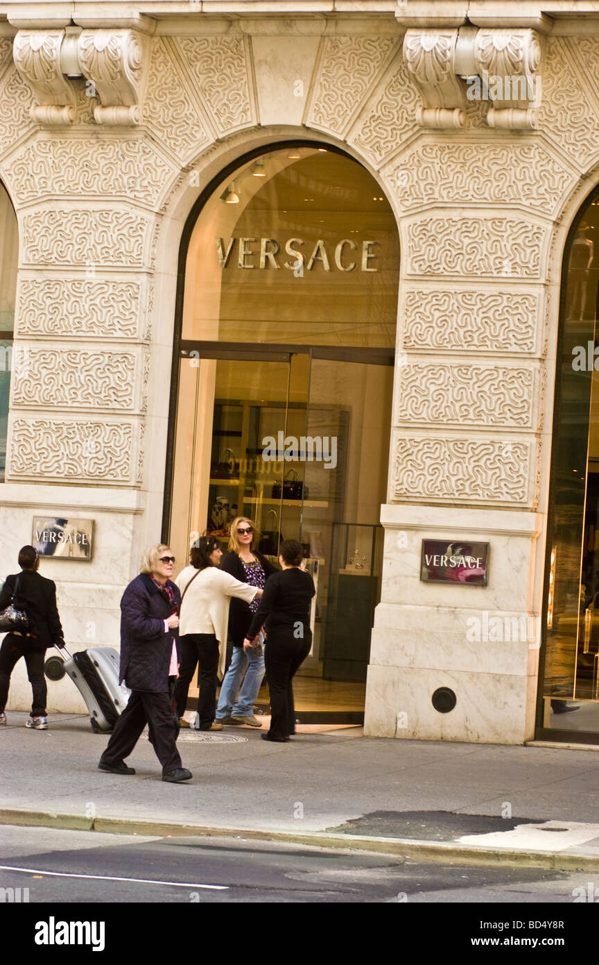 Donatella Versace holds up her new fragrance, Versace, at Saks Fifth Avenue  in New York City on May 8, 2007. (UPI Photo/John Angelillo Stock Photo -  Alamy