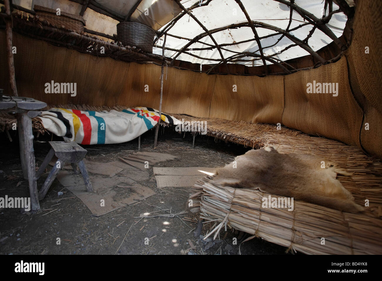 American beds historic history inside native old wigwam Woodland Indians Sauder Village American