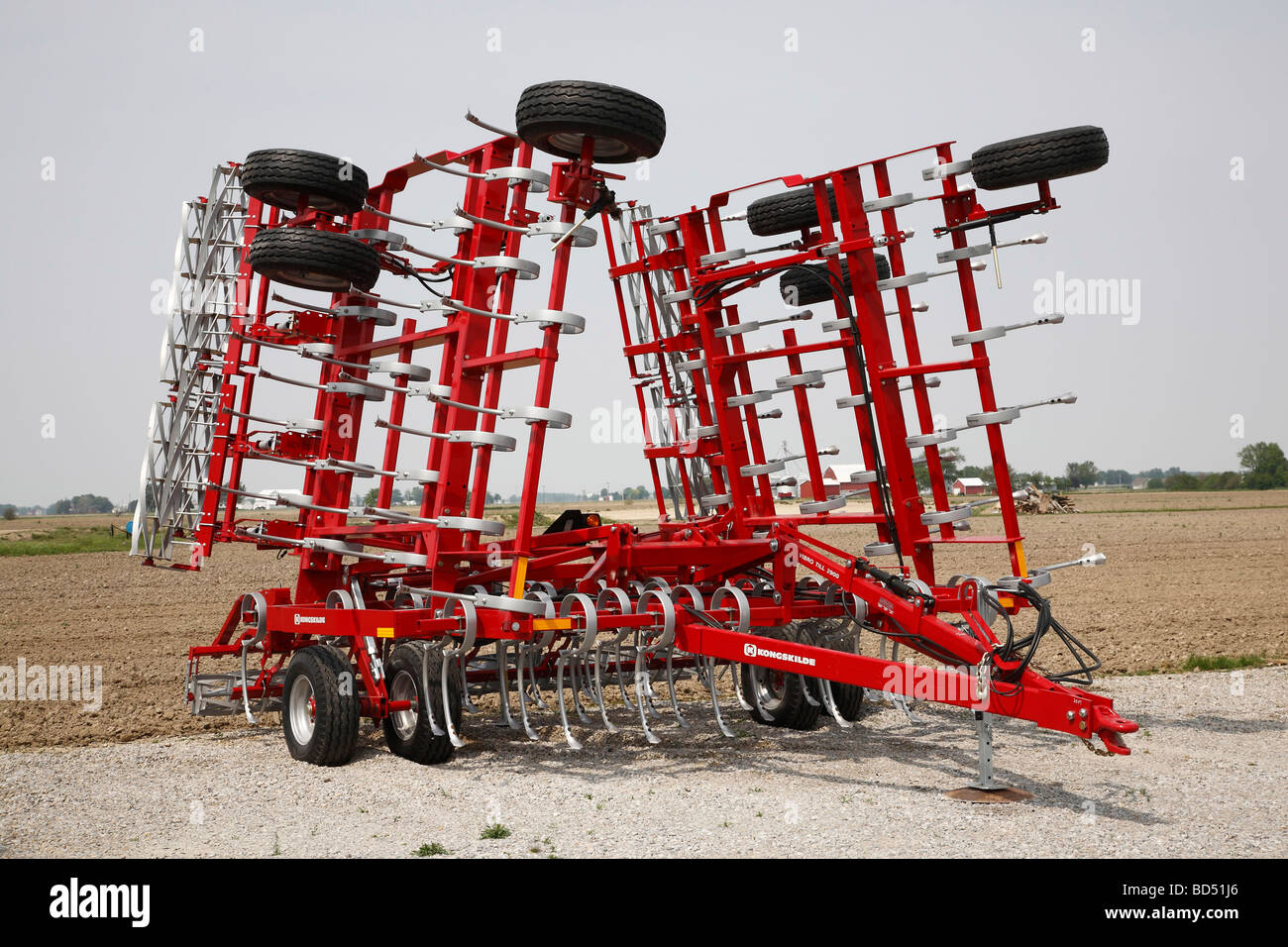 agricultural agriculture farming Field cultivator Heavy duty equipment Kongsklide machine Vibro Till 2900 Stock Photo