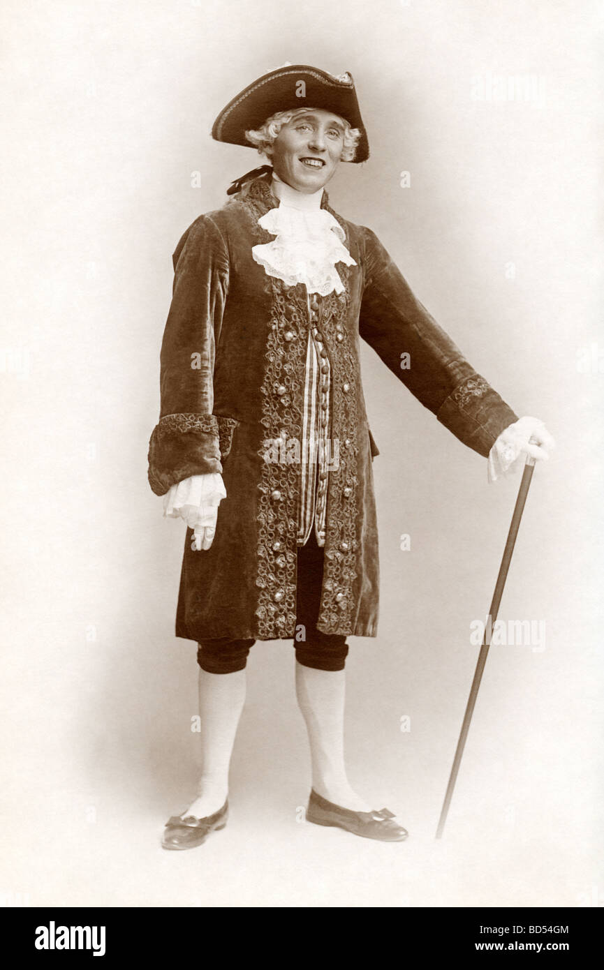 Man Dressed as Eighteenth Century Gentleman Stock Photo