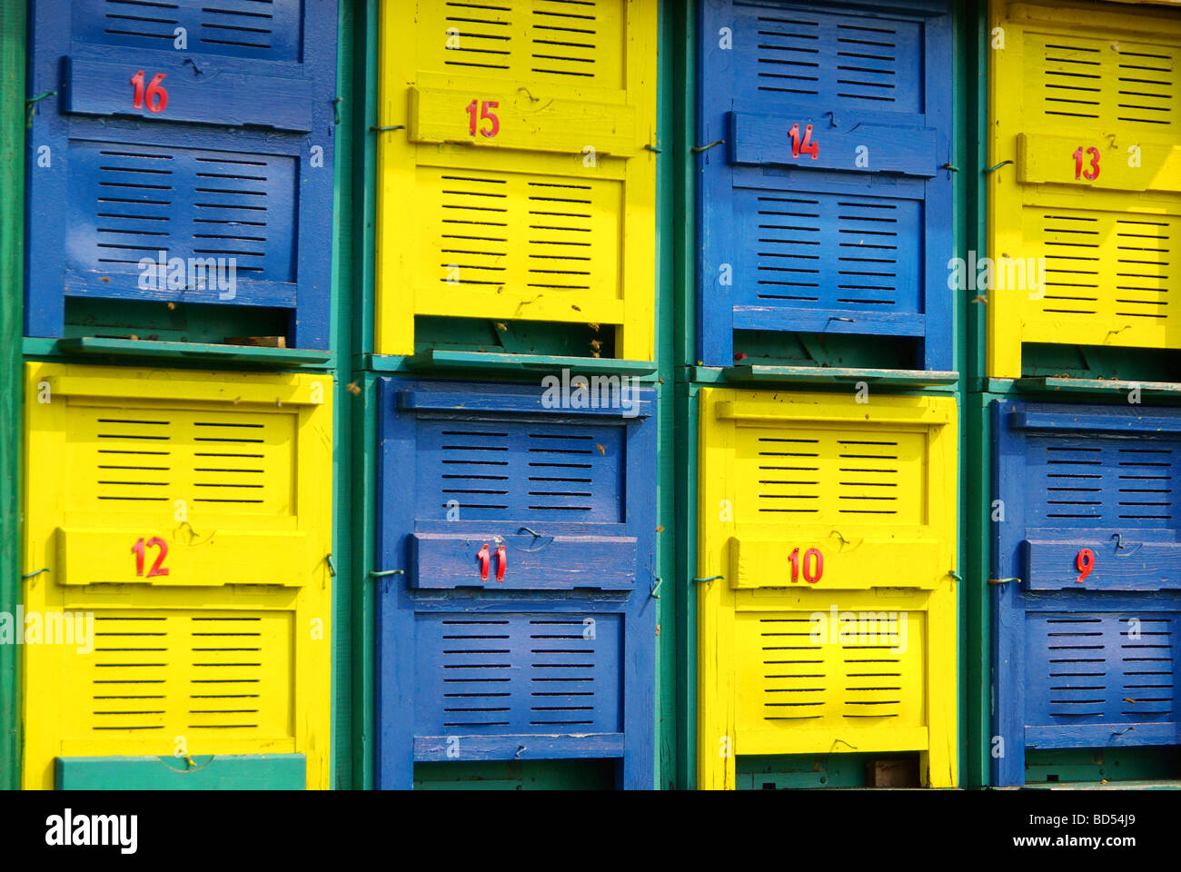 Bienenwagen bee hives 09 Stock Photo