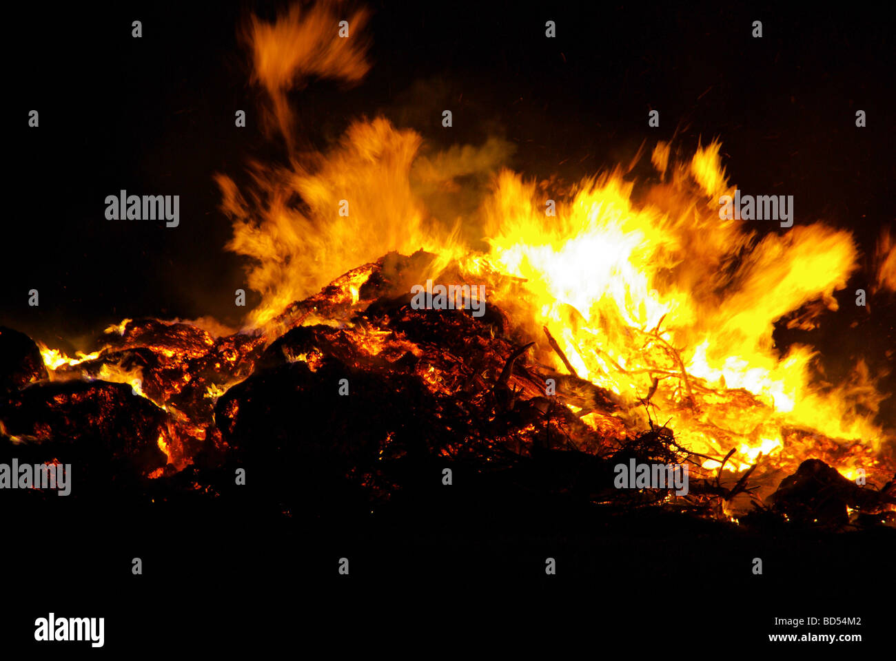 Hexenfeuer Walpurgis Night bonfire 03 Stock Photo