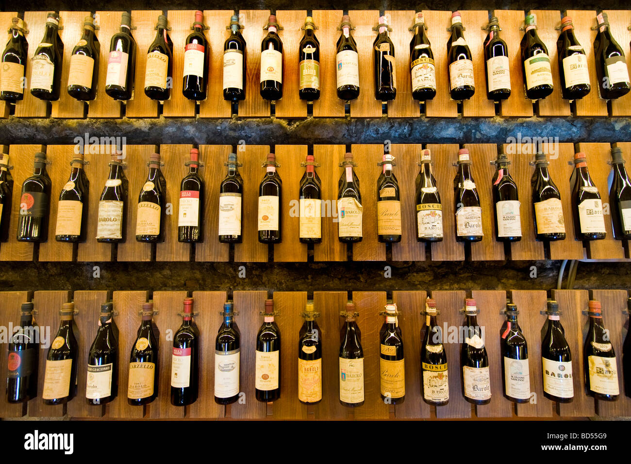 langhe province of cuneo barolo wine shop Stock Photo