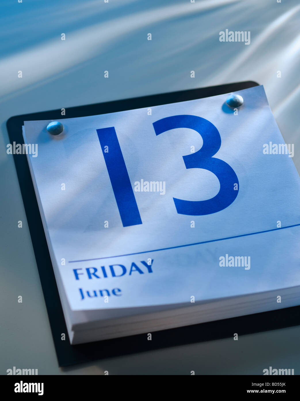 A calender showing Friday the thirteenth Stock Photo