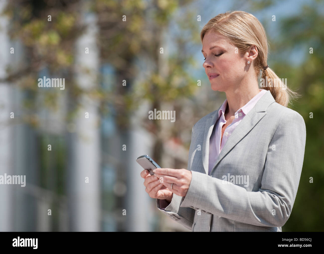 A businesswoman outdoors Stock Photo