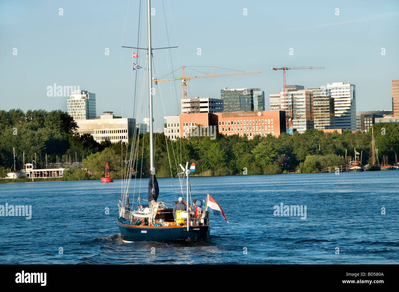 Amsterdam sailing boat Netherlands Het Nieuwe Meer Stock Photo