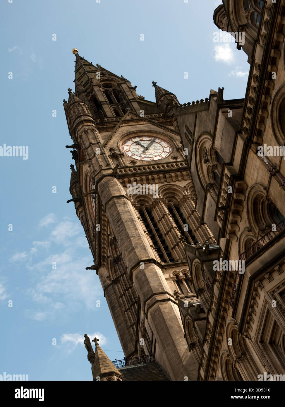 The clock tower on Manchester Town Hall Stock Photo Alamy