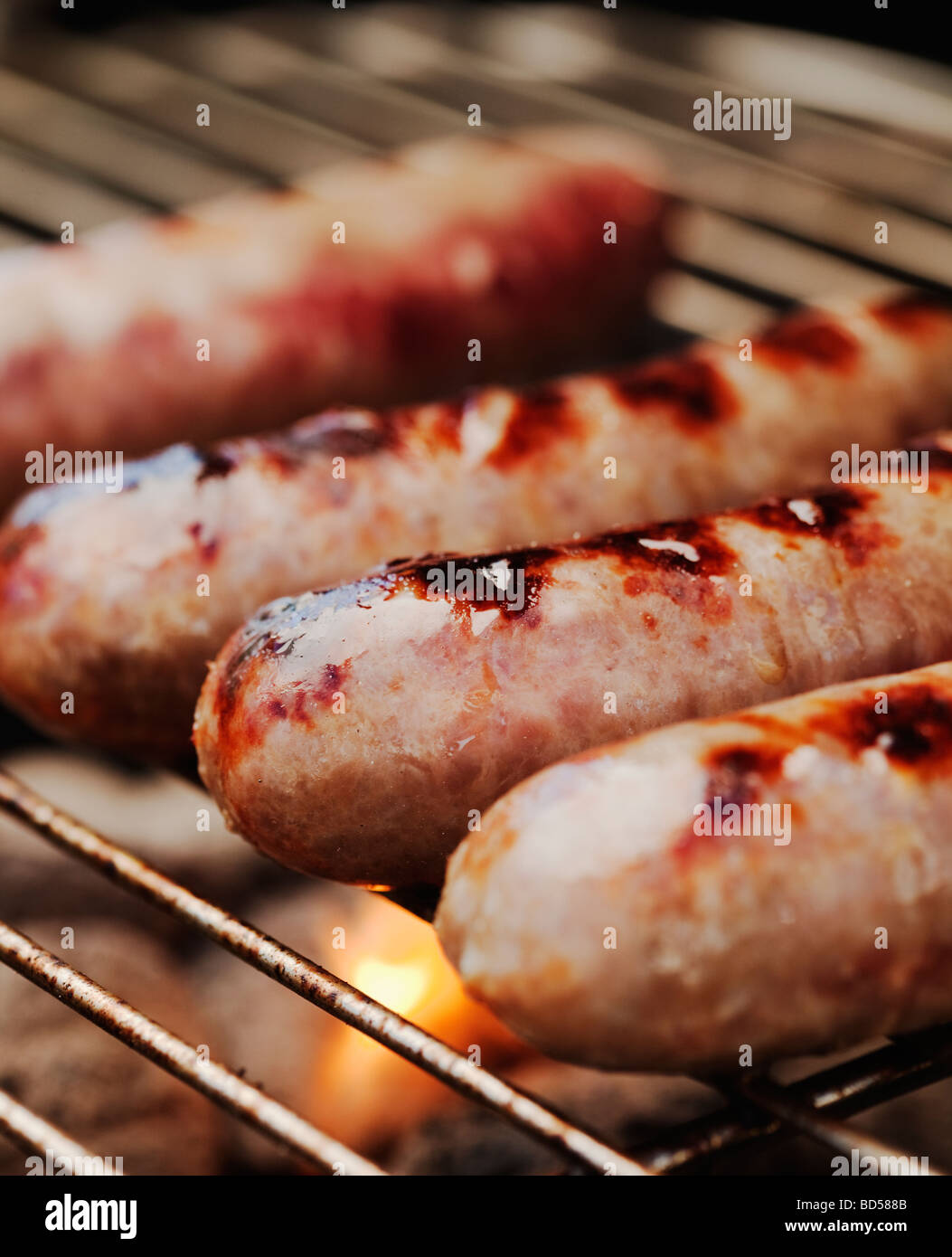 Sausages on a barbeque Stock Photo