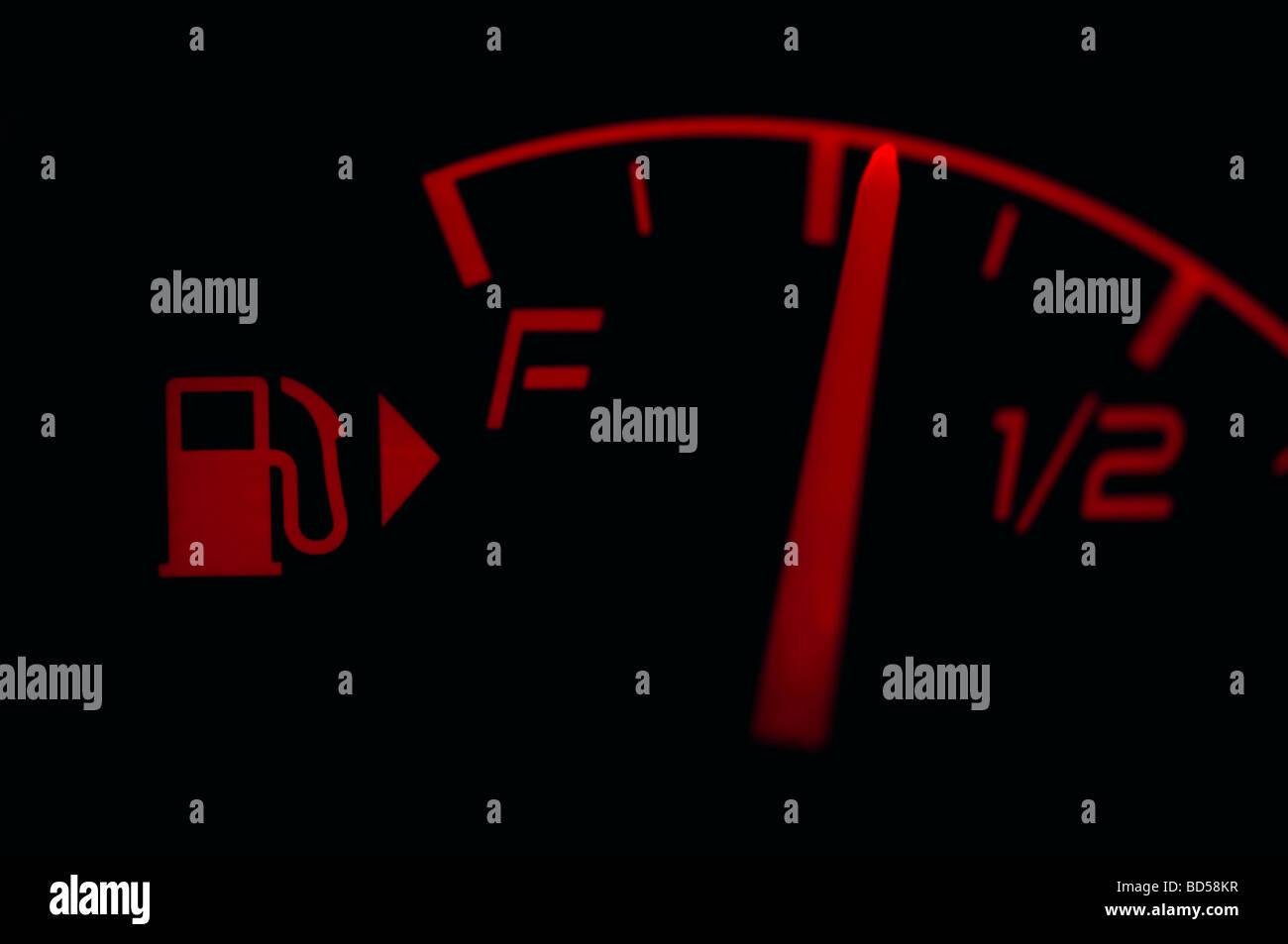 Gas gauge in a car Stock Photo Alamy