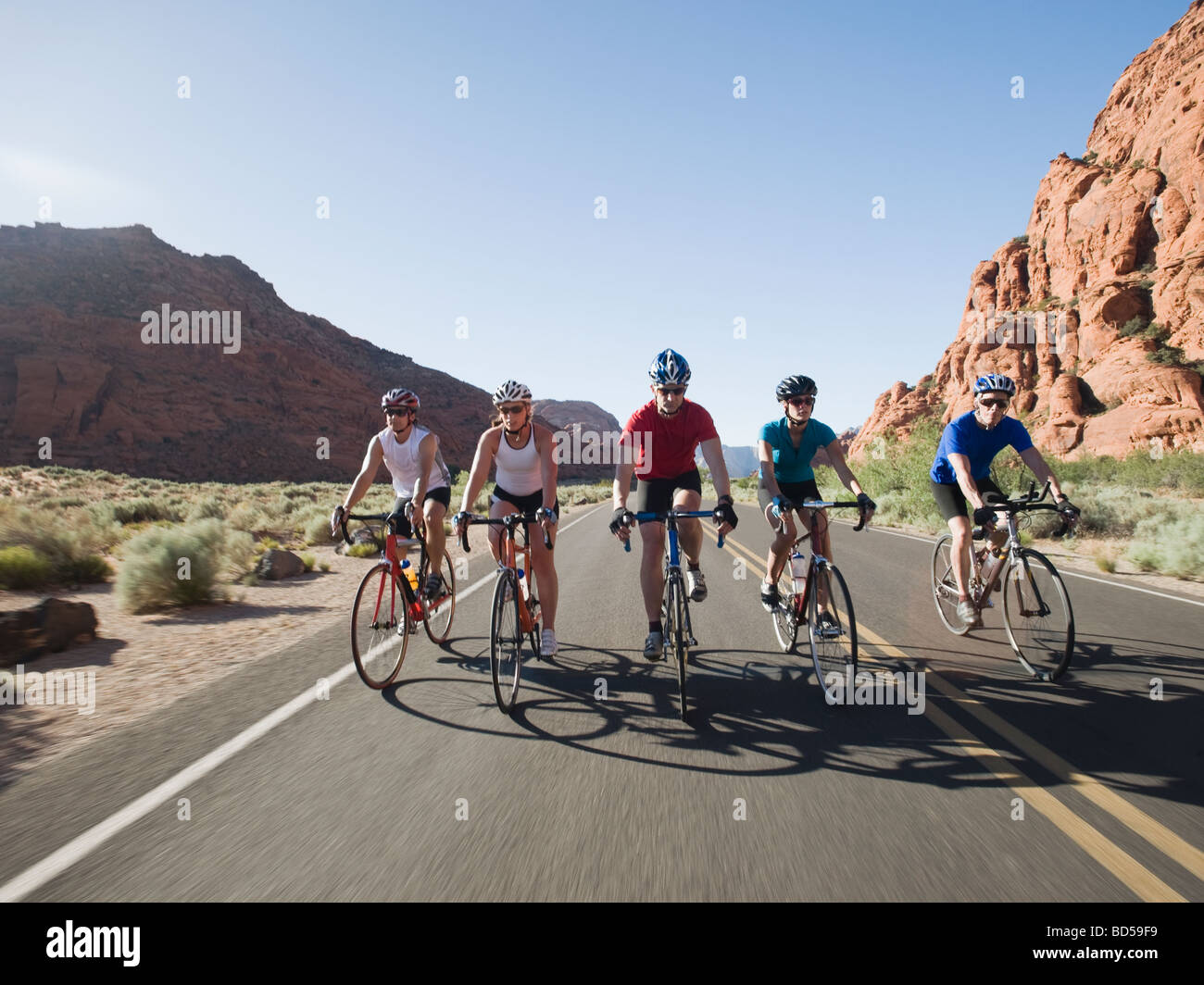 Bikers on the road Stock Photo Alamy