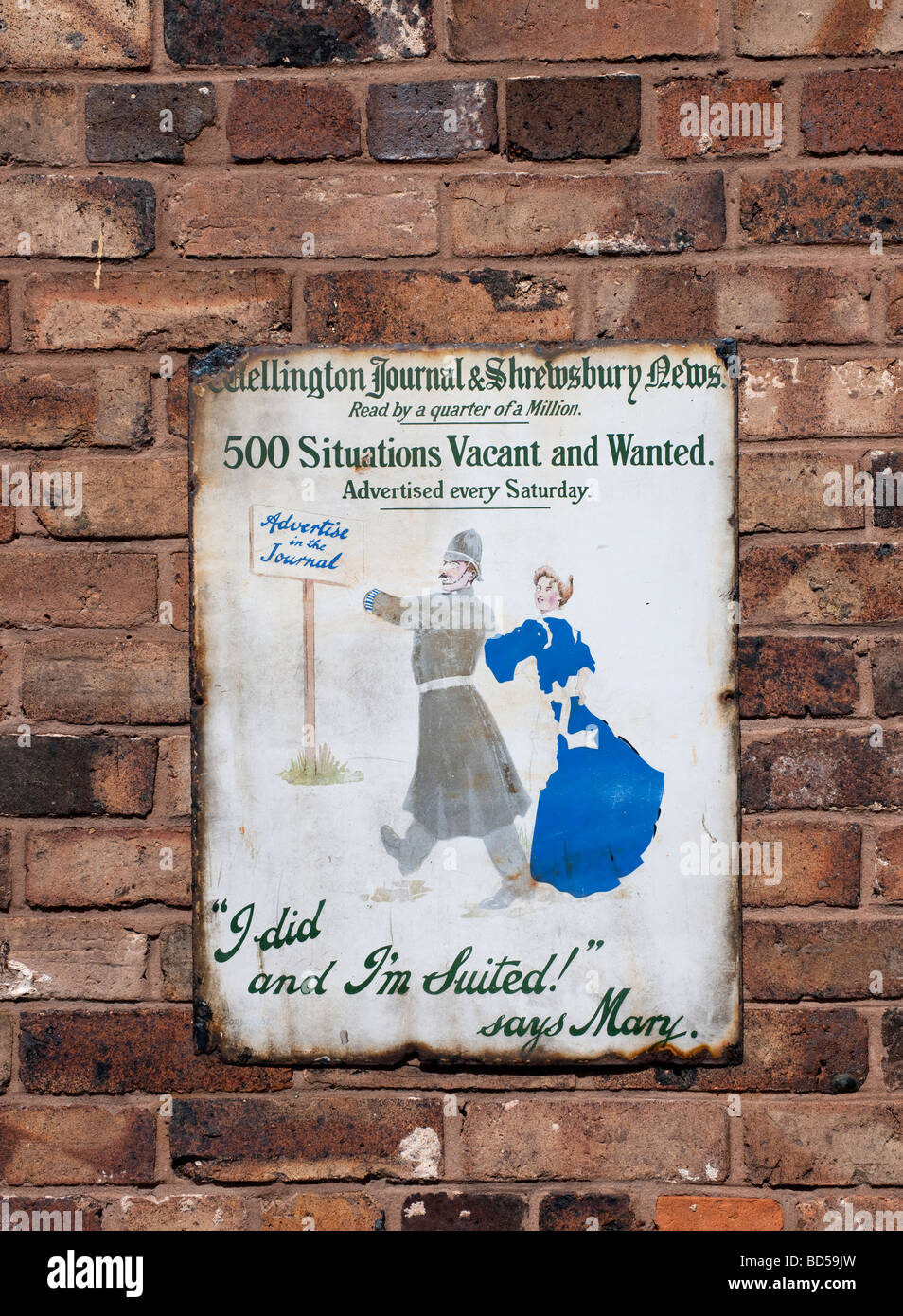 Victorian job advertising sign Stock Photo