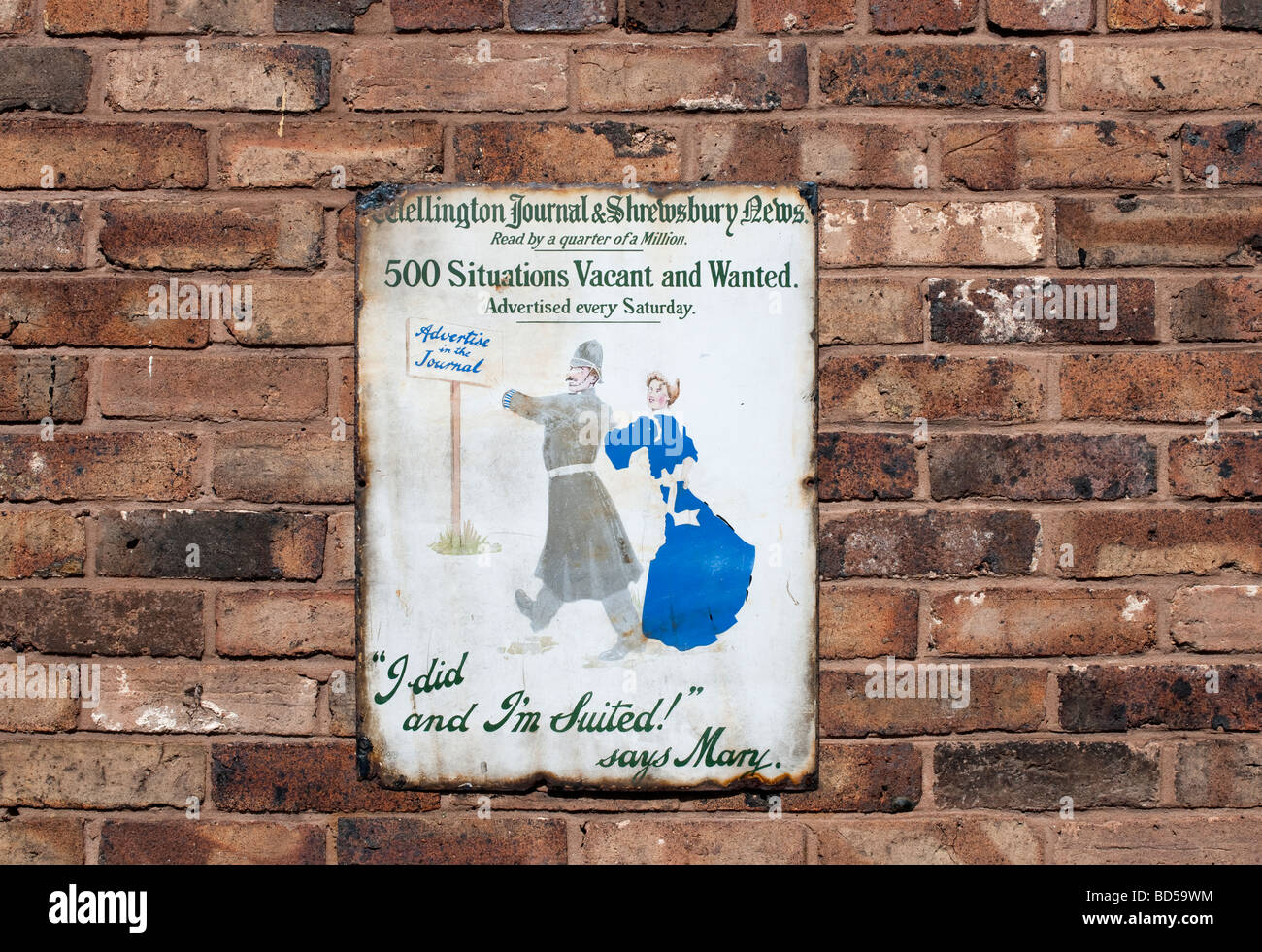 Victorian job advertising sign Stock Photo