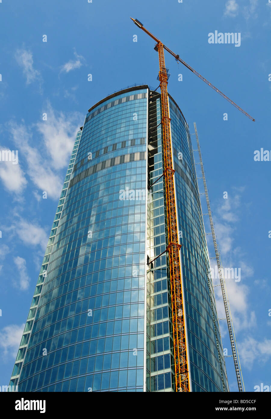 corporate skyscraper building construction site Stock Photo