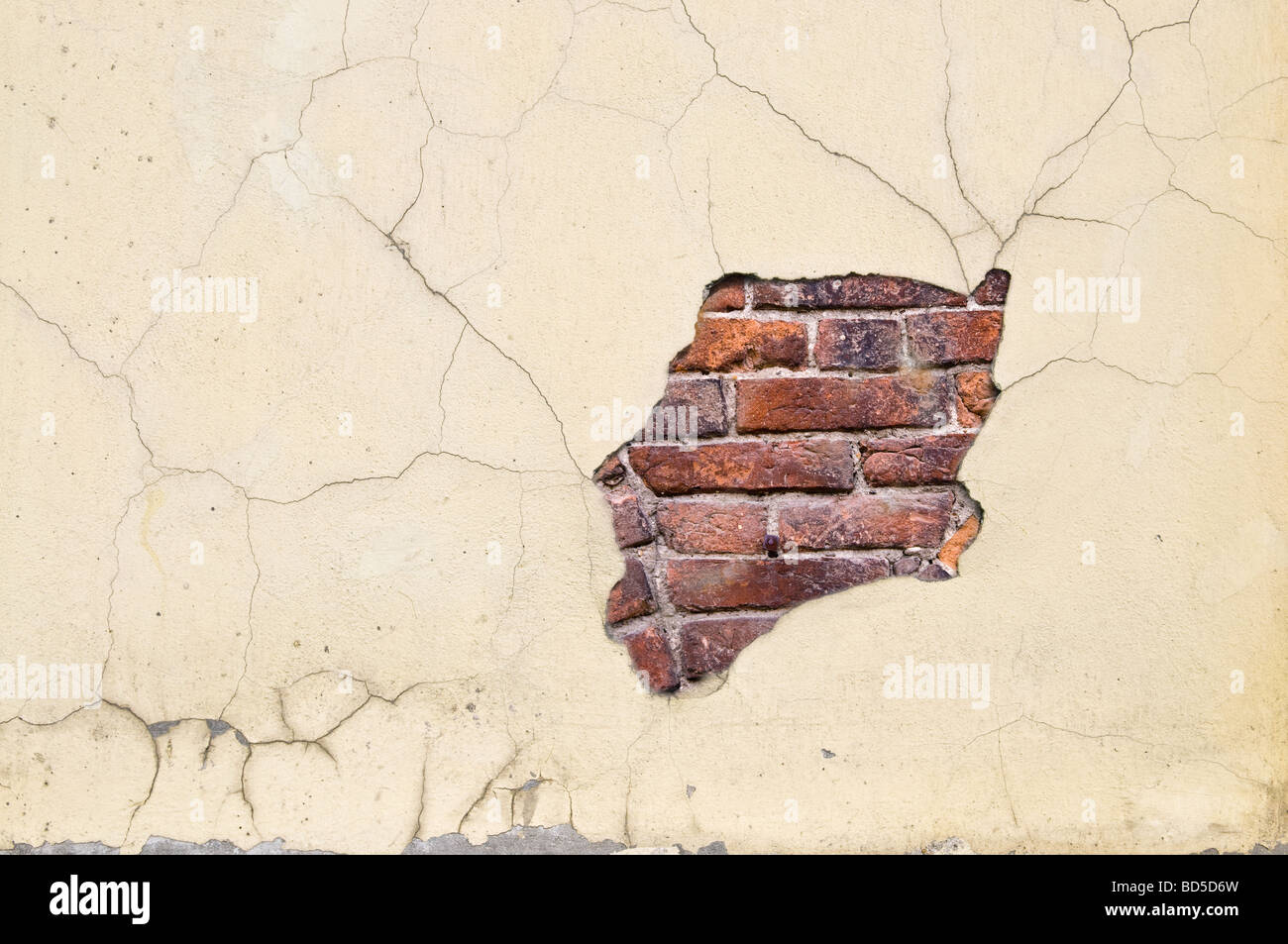 Plaster background with brick wall Stock Photo - Alamy
