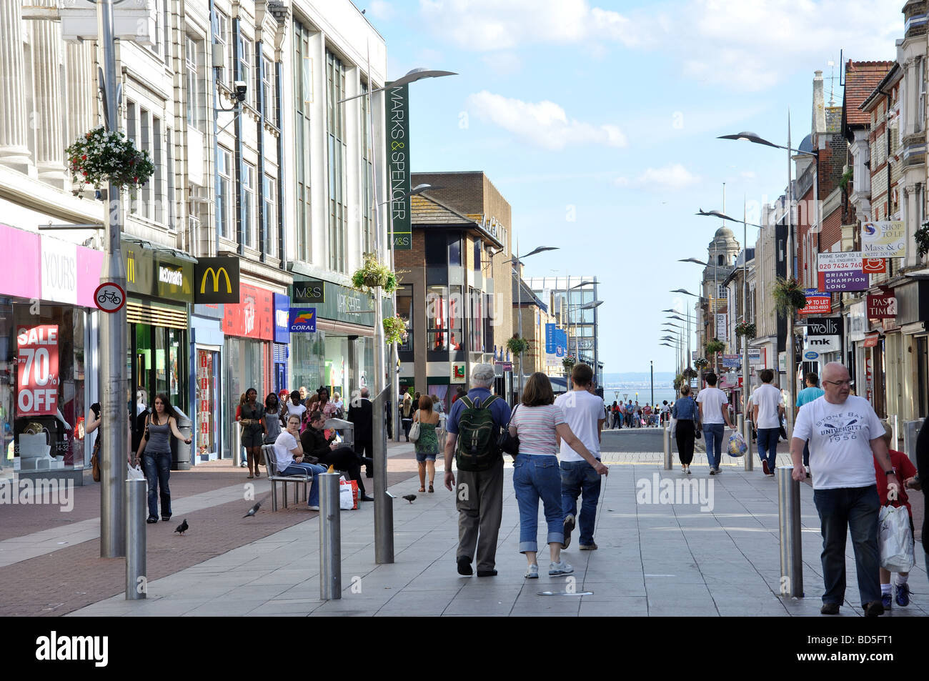 Pedestrianised High Street, Southend-on-Sea, Essex, England, United Kingdom Stock Photo