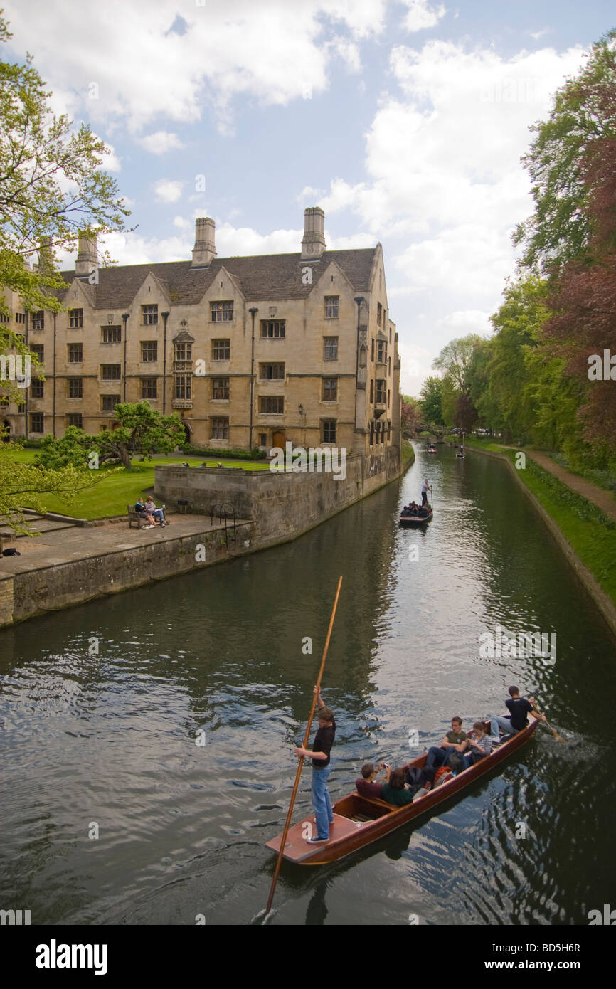 Cam River punting Cambridge University Stock Photo