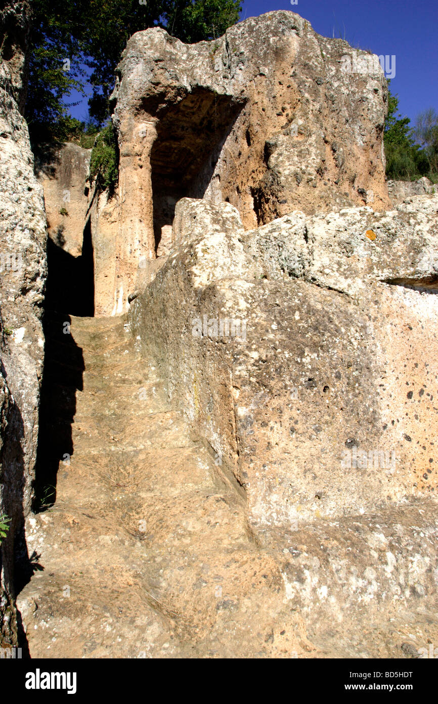 Etruscan tomba di ildebrando sovana tuscany italy tombe hires stock