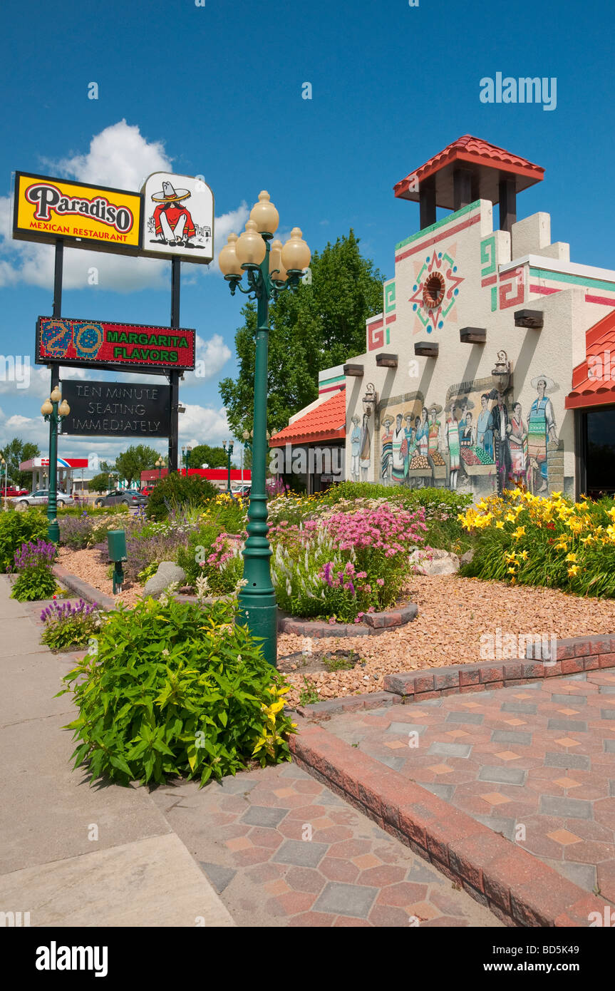 Exterior of the Paradiso Mexican restaurant in Grand Forks, North Dakota, USA America Stock Photo
