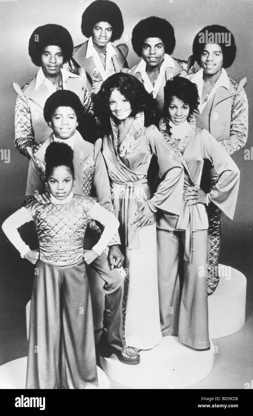JACKSON FAMILY  about 1971 with Janet Jackson centre and Michael to her left Stock Photo
