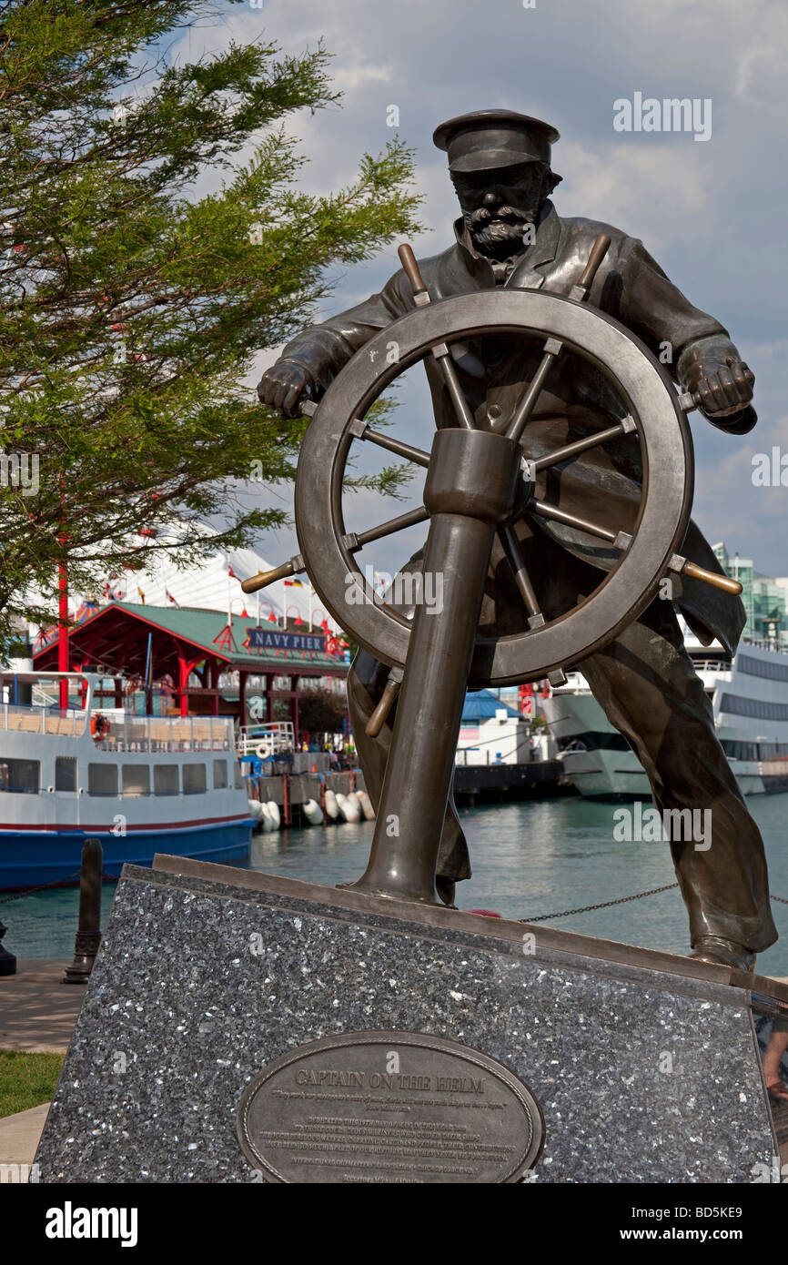 Seaman Statue, Navy Pier, Chicago, Illinois Stock Photo