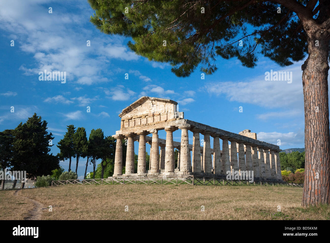 The temple of Ceres at Paestum, viewed from the southwest. Stock Photo