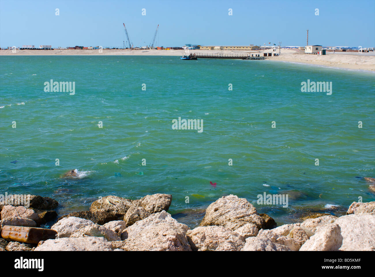 Deira Corniche and Palm Deira construction site, Dubai, United Arab Emirates (UAE). See description for more information. Stock Photo