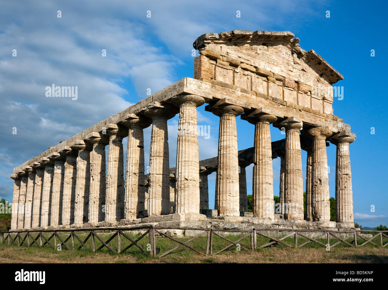 The temple of Ceres at Paestum, viewed from the northwest. Stock Photo
