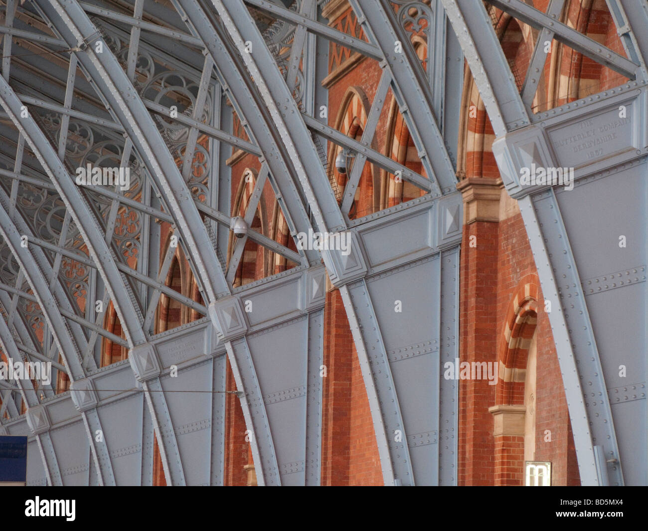 Architectural arches at St Pancras Railway Station. London, England