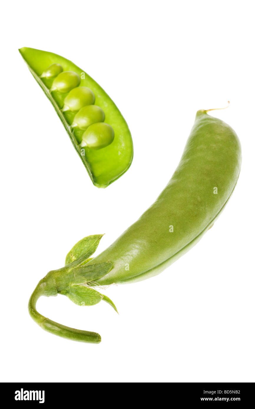 green pea pod isolated on a white background Stock Photo