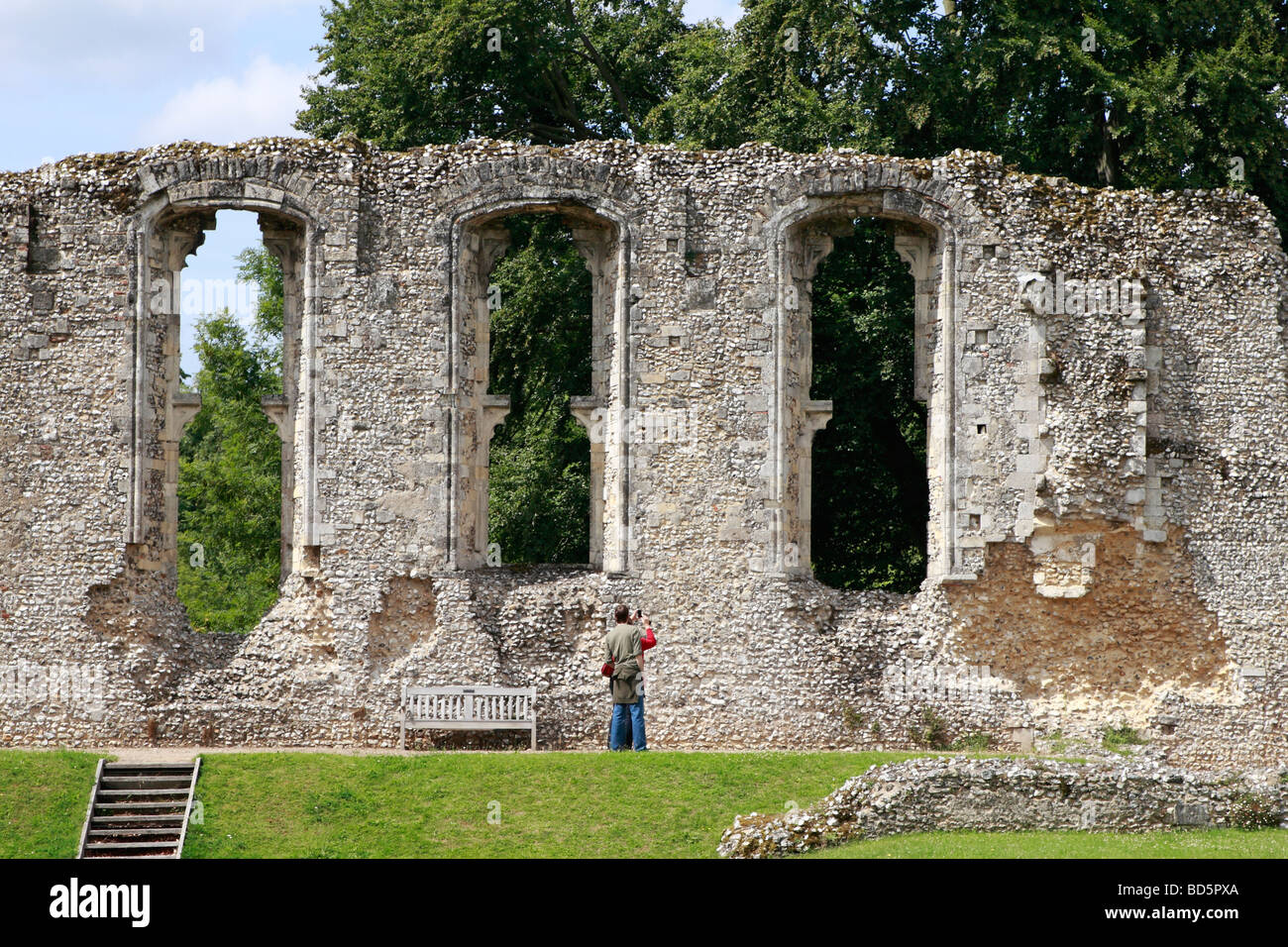 Tourists visiting Waltham Palace, Hampshire, England Stock