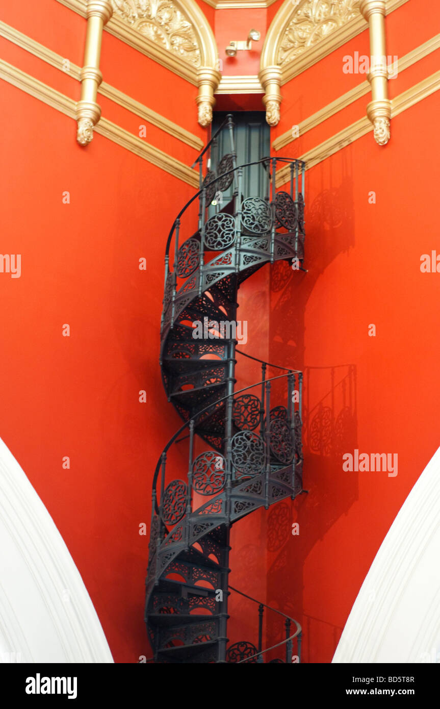 Spiral staircase in Queen Victoria Building or QVB Sydney NSW Australia