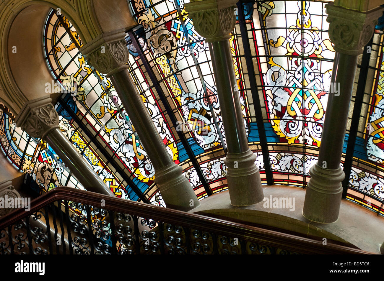 Stained glass window in Queen Victoria Building or QVB Sydney NSW