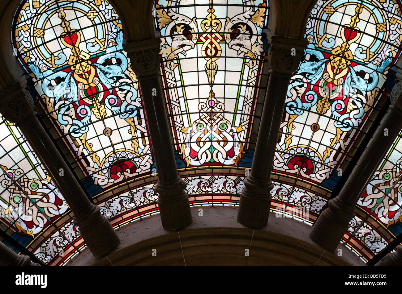 Stained glass window in Queen Victoria Building or QVB Sydney NSW