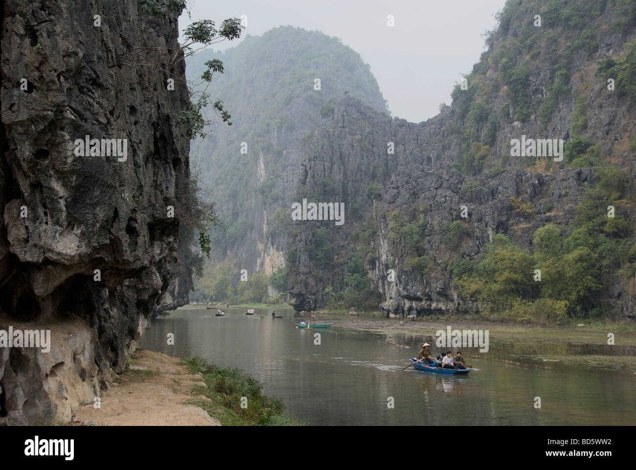 Ngo Dong River Tam Coc Ninh Binh Province Northern Vietnam Stock Photo