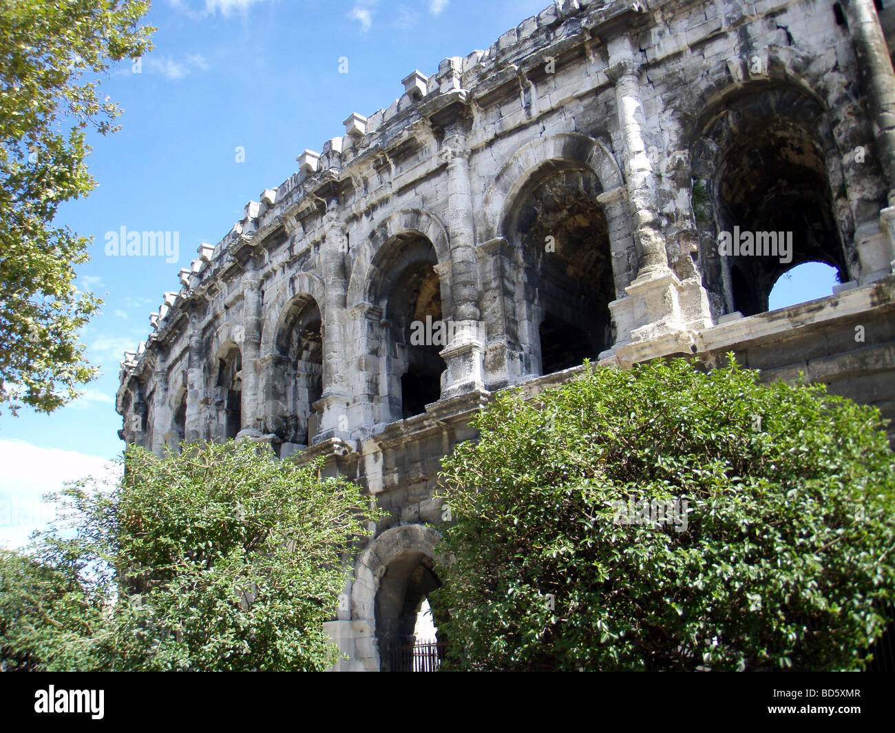 Roman Arena/Amphitheatre in Nimes in Provence in France Stock Photo