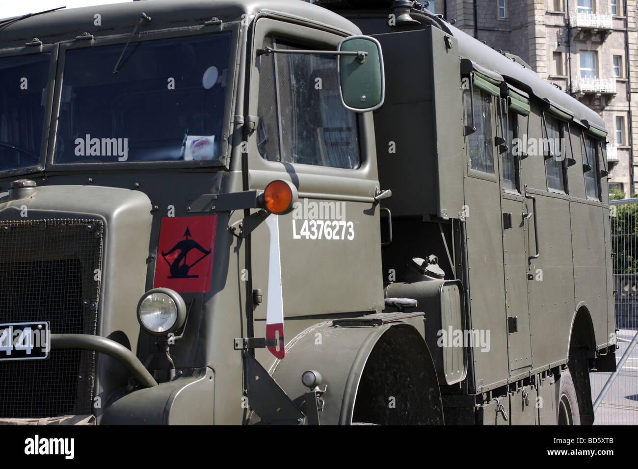 July 2009 Bedford QLR WW2 Military truck detail, the radio version of the QL lorry Stock Photo