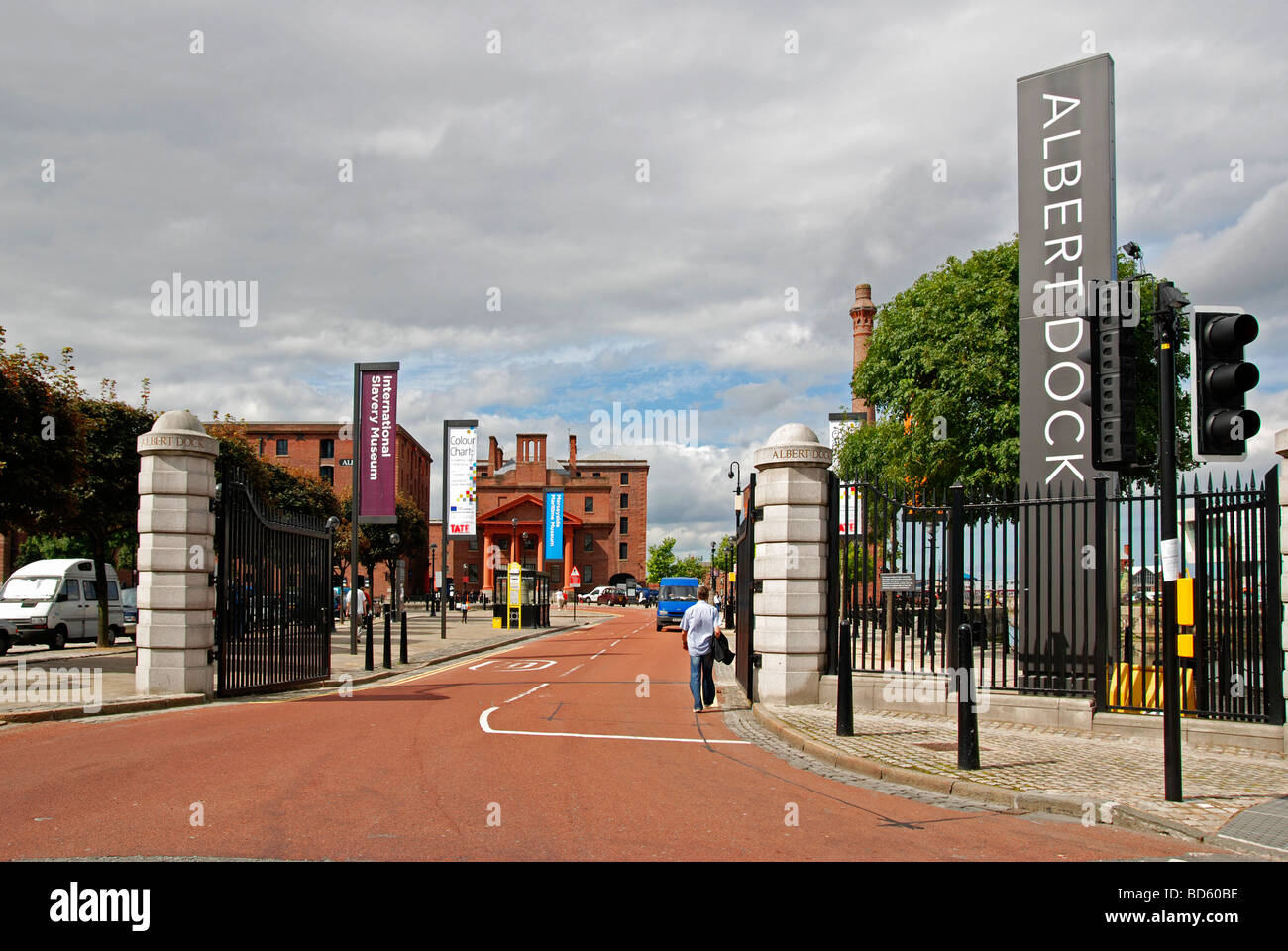 the entrance gates to 'albert dock' in liverpool,england,uk Stock Photo