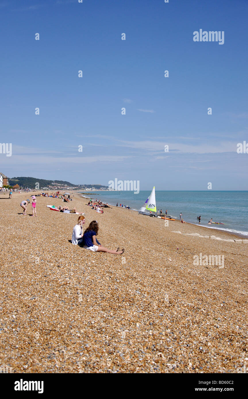 Beach and promenade, Hythe, Kent, England, United Kingdom Stock Photo