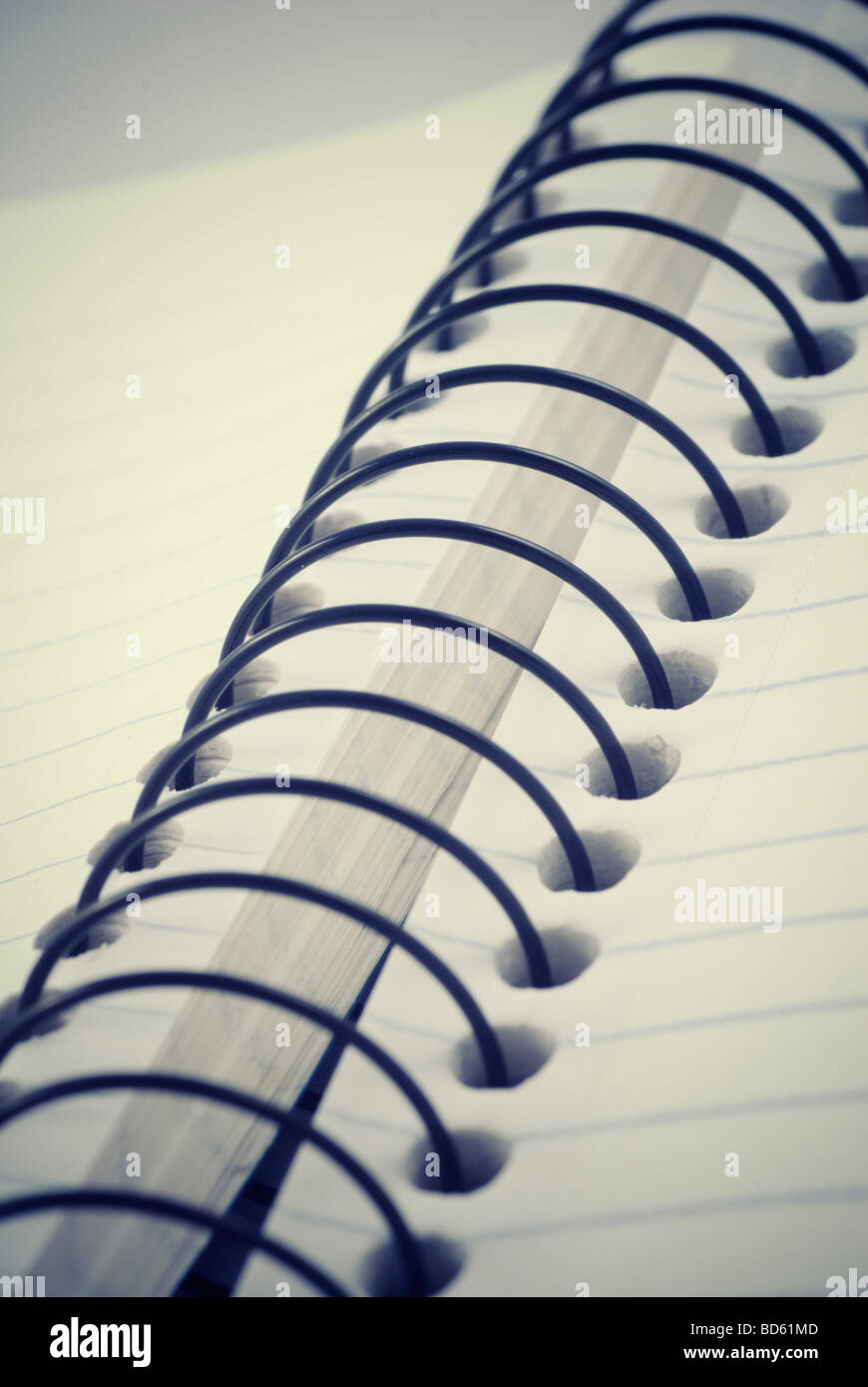 Close up of a spiral binder of a notebook Stock Photo
