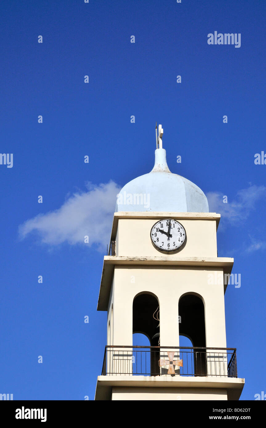 Tower of Greek orthodox church at the island Kefalonia Stock Photo - Alamy