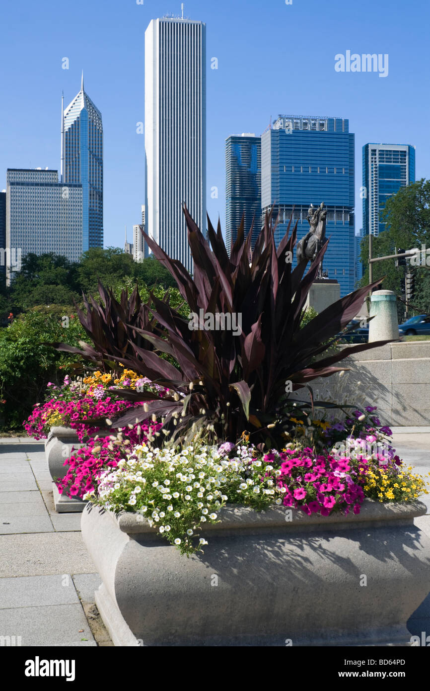 Flowers in downtown Chicago Stock Photo Alamy