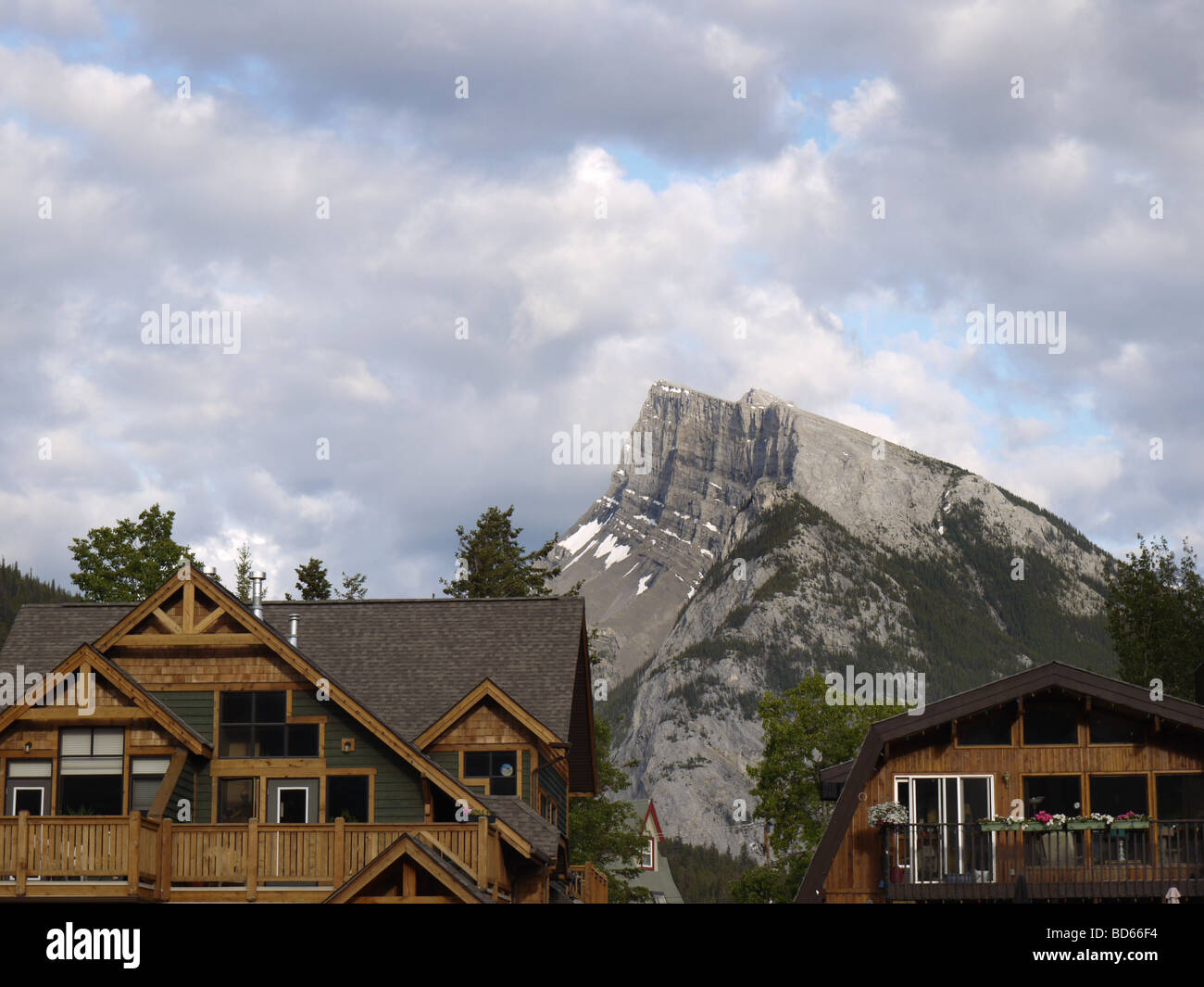 Mount Runle from town in Banff National Park in Alberta Canada Stock ...