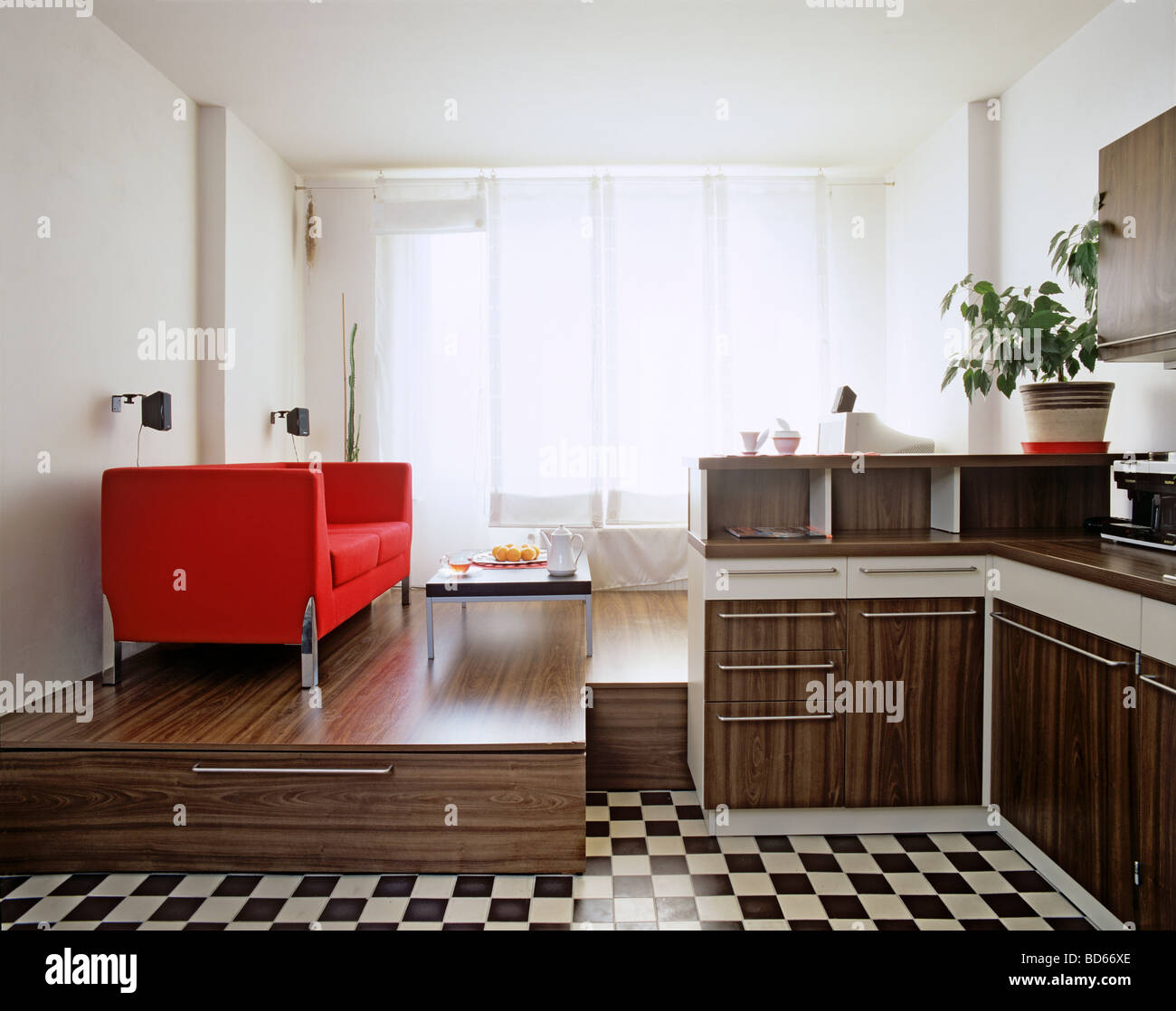 Living room in small apartment Stock Photo - Alamy