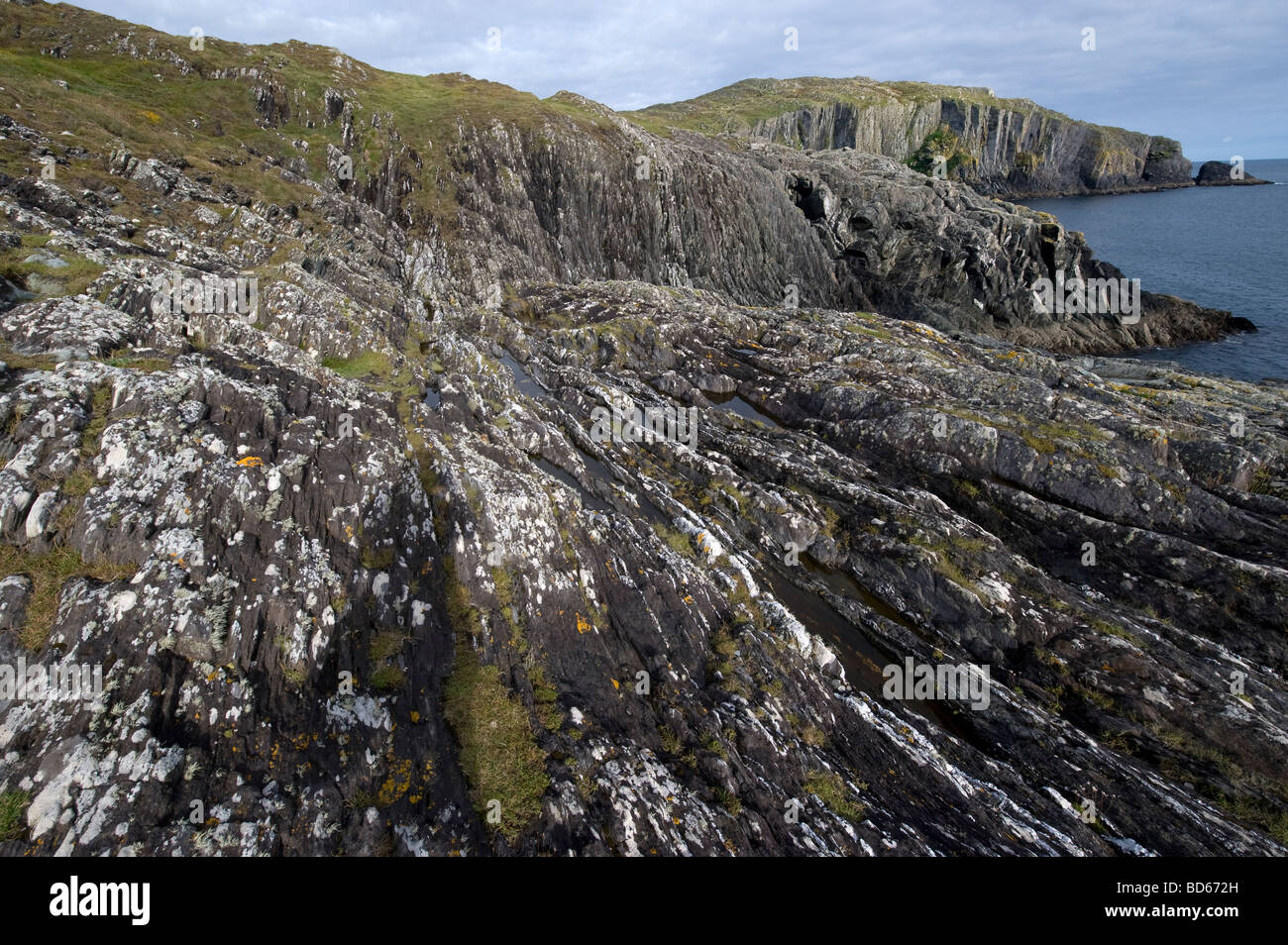 Sea cliffs on the coast at Baltimore, County Cork, Republic of Ireland. Stock Photo